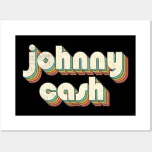 Retro Vintage Rainbow Johnny Letters Distressed Style Posters and Art